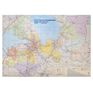 Настенная карта Ленинградская область малая1:450 т. (100х70 )