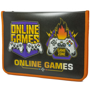 Папка д/труда А4 (325*230*25) 1отд. молния вокруг, пластик "Game zone"