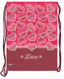 Мешок для обуви 1 отд, 330*420 Кружевные сердца
