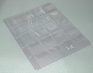 Лист д/монет (200*250мм) на 20 ячеек