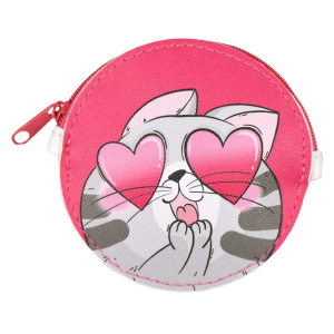 Кошелек для банкнот и монет Феникс+ "Котик" 9*9см, кожзам., молния