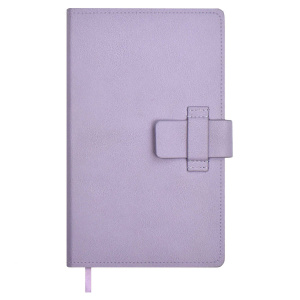 Ежедневник недат. А6+ 160л., кож.зам., тв.пер. "Краст сиреневый" ляссе, хлястик