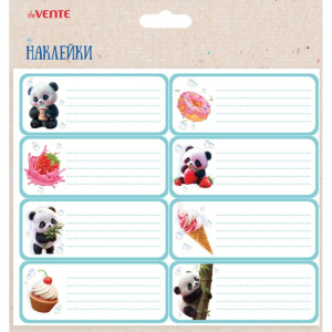 Набор наклеек для тетрадей "deVENTE. Yummy Panda " 40x96 мм, 8 шт,
