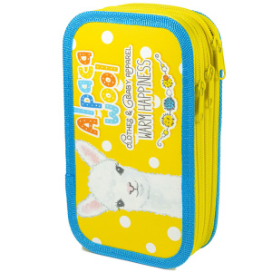 Пенал 3 отд. (190*105*60) молния, лам.картон, ткан.торец "Мир альпаки"