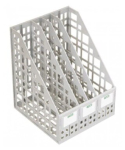 Накопитель д\бумаг верт.сборный 4 отд. серый