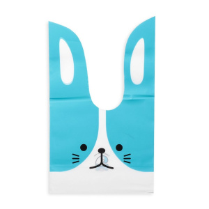 Мешок подар. ПВХ  с ушами 16*27см "Заяц" голубой 