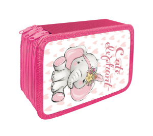 Пенал 3 отд. (190*105*60) молния, лам.картон, ткан.торец "Слоник"