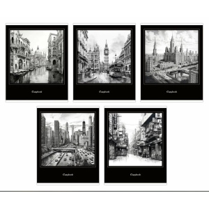 Тетрадь А5 48л кл. Альфа-Тренд "Города" твин УФ-лак, белизна 100%