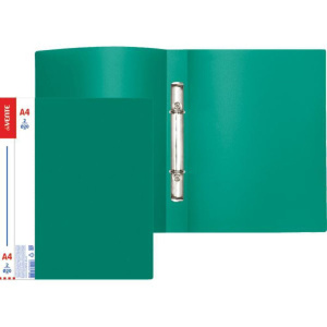 Папка 2 кольца 20 мм 0,6 мм пластик А4  Daily зелёная