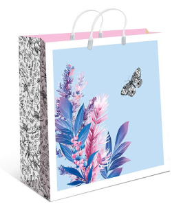 Пакет 30*30*10см "Цветы" с пласт. ручками, мягкий пластик