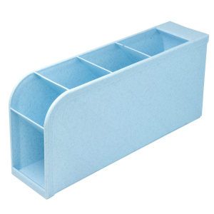 Подставка наст. "Simple" 20*9*5см , пластиковая, 5 секций, голубая