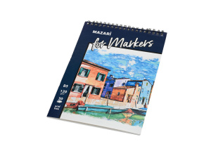 Скетчбук В5  30л., гребень, 120гр/м2 "Набережная" тв.подложка, ДЛЯ МАРКЕРОВ