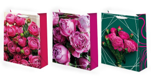 Пакет подар. бумажн. 26*32*10 см, 157гр/м2  Микс цветы