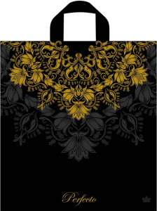 Пакет 40*37см (95мк) с петлевой ручкой "Перфекто Золотой этикет" ПВД