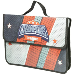 Папка А4 с ручками ткан, на липучке  Лига чемпионов, пластик