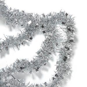 Мишура "Иней" серебряные кончики  2м, d=5см