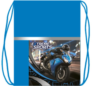 Мешок для обуви 2 отд, карман на молнии 330*420 Ночной гонщик, светоотраж.лента