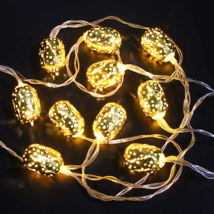 Гирлянда на батарейках с насадками  2м 10LED "Фонарь" батарейки 2*АА