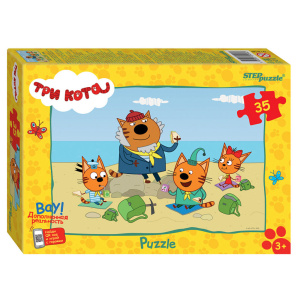 Пазлы   35 элементов  330*230мм.  "Три кота (new 3)" АО "СТС"