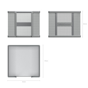 Подставка под бумажный блок (99*99*80мм) металл, сетка, серая
