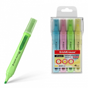 Набор текстовыделителей ЕК Liquid Visioline V-14 Pastel 4 цв. (желтый, зеленый, розовый, голубой)