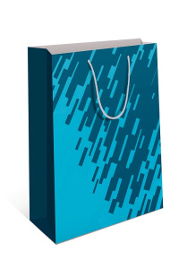 Пакет подар. бумажн. 11*14*6 см, 130гр/м2  Синий