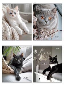 Тетрадь А5  96л кл. Проф-Пресс "Разные домашние коты"