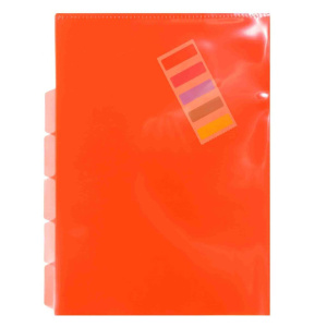 Папка уголок 5-ти уровн. А4 прозр. плотн. 0,15мм красная