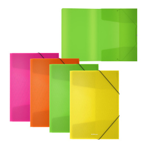 Папка на резинке А5+ Diagonal Neon, ассорти