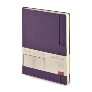 Ежедневник недат. А5 136л., мягк.пер., иск.кожа "Marseille. Фиолетовый" карман, лин., ляссе