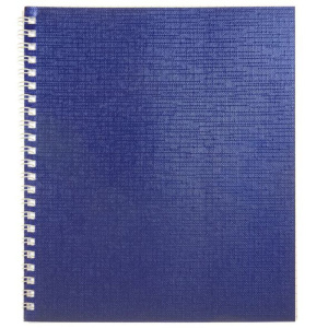 Тетрадь А5  48л кл. гребень бумвинил Hatber "Синяя Metallic"