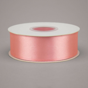 Лента упаковочная атласная 25мм, 22 м чайная роза