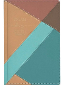 Ежедневник недат. А5  136л., 7БЦ "Абстрактные впечатления" кожзам, песочно-бирюзовый
