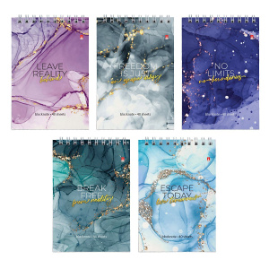 Блокнот А6  40л гребень "Мрамор" клетка