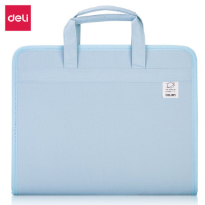 Папка - портфель  А4 13 отд. на молнии терилен голубая