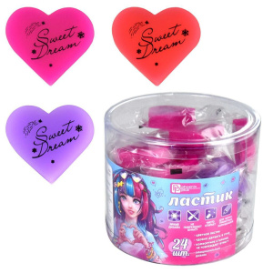 Ластик Феникс+ "Сердечки" ассорти, 4*3,7*1см