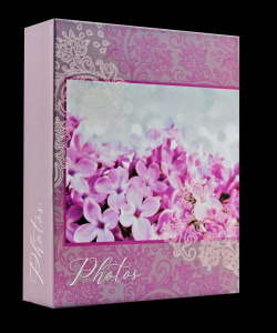 Фотоальбом 200 фото 10*15см Bloom. Сирень, пластик.стр.