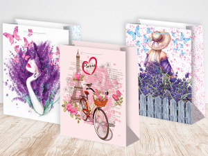 Пакет подар. бумажн. 18*23*10 см 157гр/м Микс женский