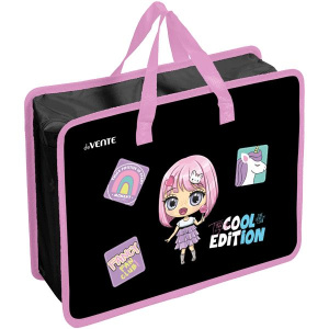 Папка А4 (335*260*100) с ручками, молния, пластик" Fancy Girl"