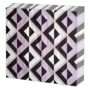 Салфетка  Gold decor "Зигзак серебро" 33*33см, 20 шт., 3-х слойная