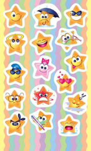 Набор наклеек поощрительных "Оценки" , звездочки