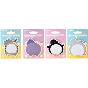 Бумага с липким краем  30л, фигурная  Funny animals,  ассорти