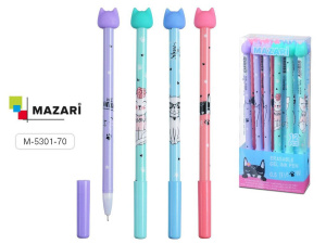 Ручка - шпион MAZARI MIAO гелевая, синяя, со стираемыми термочернилами