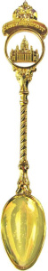 Ложка сувенирная "Исаакий", чеканка, золото