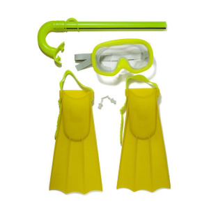 Комплект для плавания (ласты,трубка, маска) размер S, 4 цвета