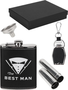 Фляжка  с аксессуарами "Джентельмен" 270мл + брелок, воронка