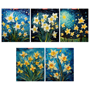 Тетрадь А5  96л кл. Полиграф Принт "Нарциссы" твин.УФ-лак