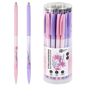 Ручка шар. Феникс+ "Цветы" синяя, 0,38мм, софт-тач