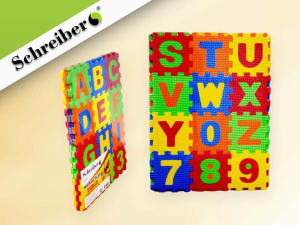 Пазлы Мягкий-коврик 36 фрагментов размером 9*9см, Английский алфавит, EVA
