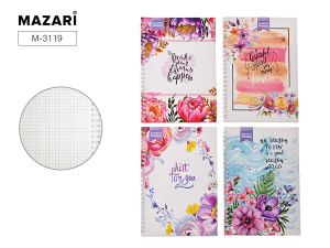 Блокнот А5 7БЦ гребень  58л "Цветы" кл., 4 диз.